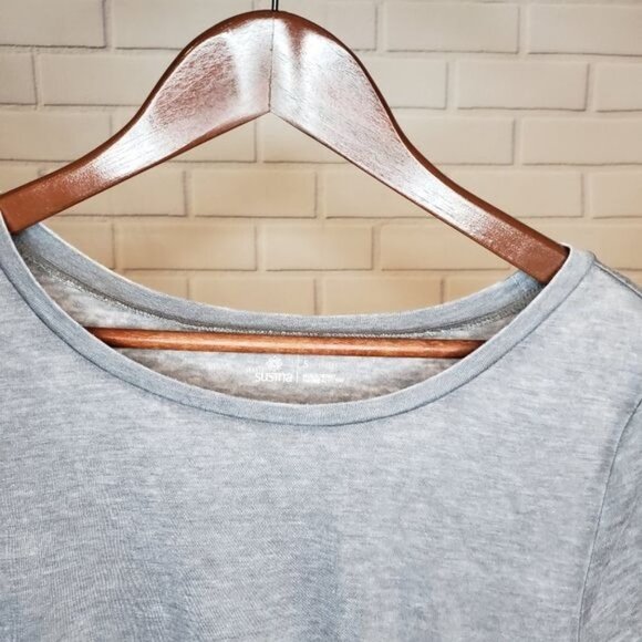 NWT Susina Gray Ruched Burnout‎ T-Shirt Size Small - Picture 6 of 8